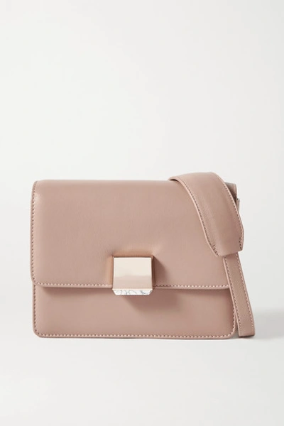 Shop Gabriela Hearst Mercedes Leather Shoulder Bag In Beige