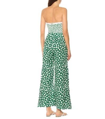 Shop Alexandra Miro Claudia High-rise Printed Cotton Flared Pants In Green