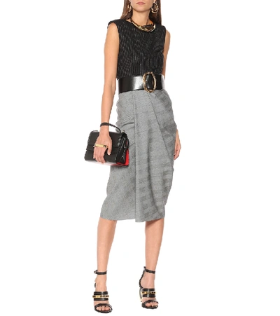 Shop Alexander Mcqueen Sleeveless Wool And Cashmere Dress In Grey