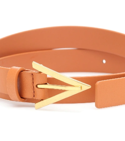 Shop Bottega Veneta Leather Belt In Orange