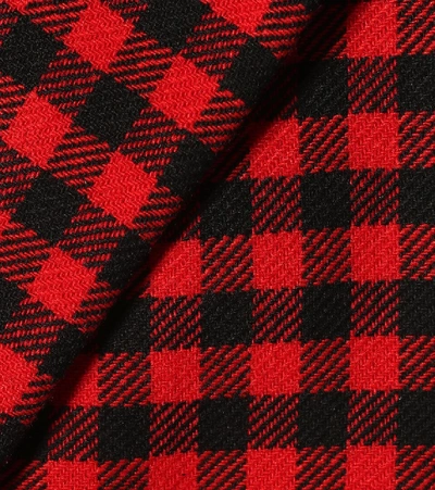Shop Red Valentino Checked Wool-blend Coat In Red