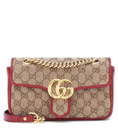 Shop Gucci Gg Marmont Mini Shoulder Bag In Brown