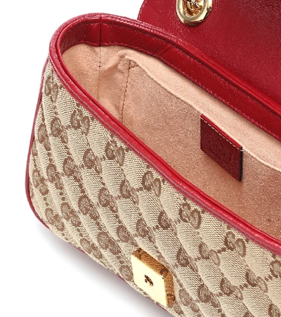 Shop Gucci Gg Marmont Mini Shoulder Bag In Brown