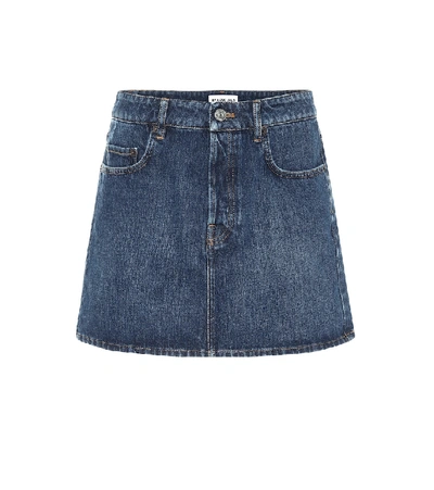 Shop Balenciaga Denim Miniskirt In Blue