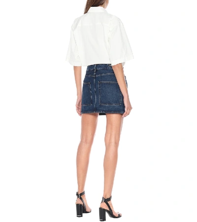 Shop Balenciaga Denim Miniskirt In Blue