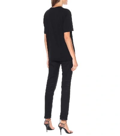 Shop Saint Laurent X Disney® Cotton-jersey T-shirt In Black