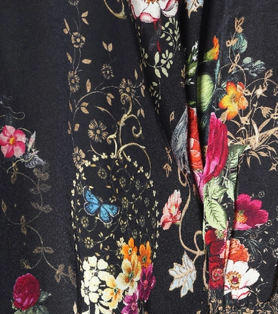 Shop Camilla Floral Silk Blouse In Black