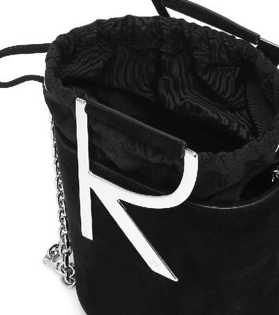 Shop Roger Vivier Rv Mini Leather Bucket Bag In Black