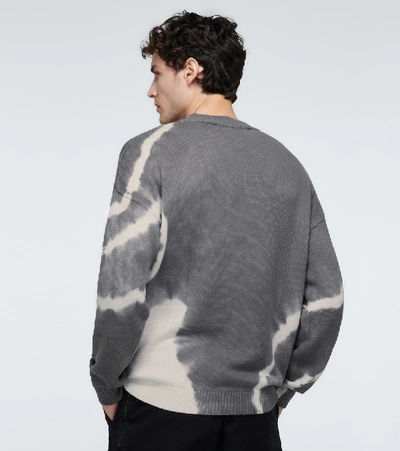Shop Off-white Tie-dye Crewneck Sweater In Grey