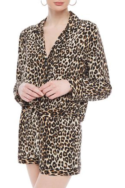 Shop Equipment Lillian Leopard-print Washed-silk Pajama Set In Animal Print