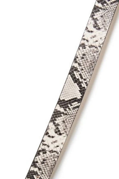 Shop Rag & Bone Boyfriend Snake-effect Leather Belt In Off-white