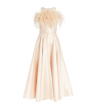 Shop Alexis Mabille Feather Midi Dress