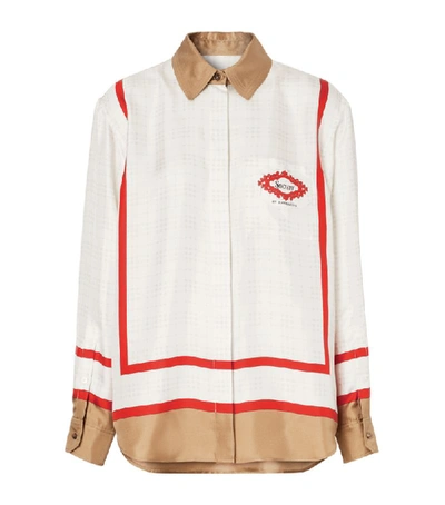 Shop Burberry Society Silk Shirt