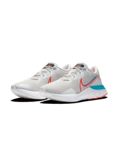 Shop Nike Men's Renew Run Running Sneakers From Finish Line In Smtwht/flh