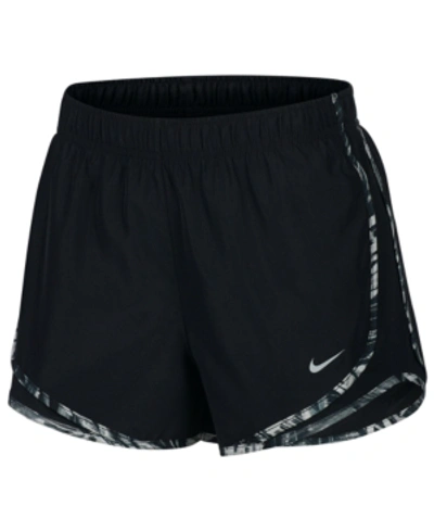 Shop Nike Women's Dri-fit Tempo Running Shorts In Black/black/smoke Grey/wolf Grey