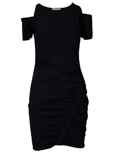 Shop Patrizia Pepe Viscose Dress In Black