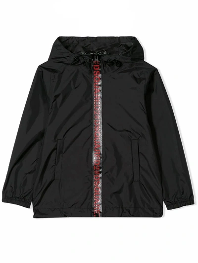 Shop Dsquared2 Black Logo-trim Rain Jacket In Nero