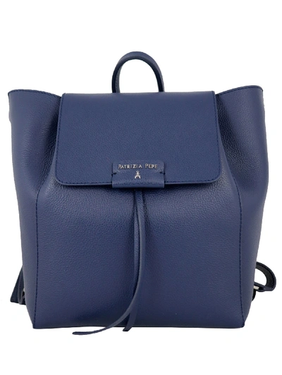 Shop Patrizia Pepe Leather Backpack In Blue