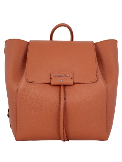 Shop Patrizia Pepe Leather Backpack In Rust
