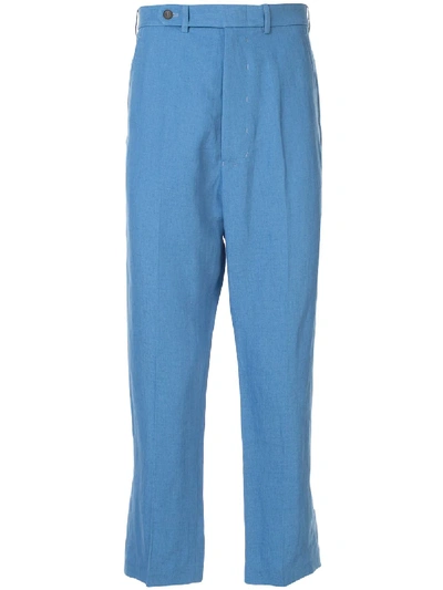 Shop Haider Ackermann Cropped Suit Trousers In Blue