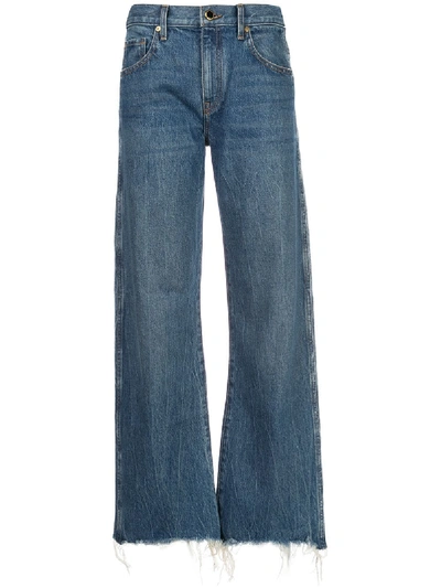 Shop Khaite The Kerrie Mid-rise Jeans In Blue