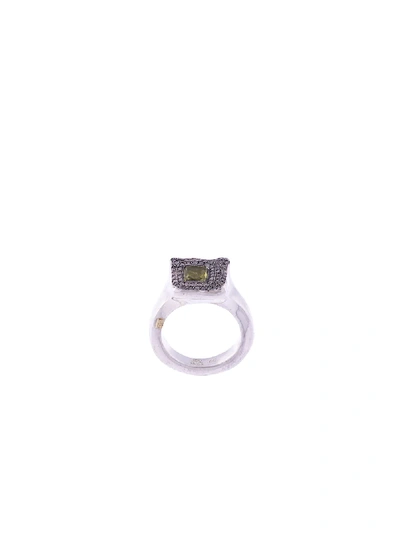 Shop Rosa Maria Leslie Peridot Ring In Silver