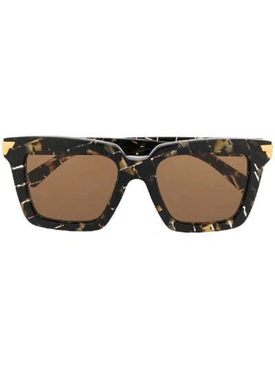 Shop Bottega Veneta Oversized Square-frame Sunglasses In Black