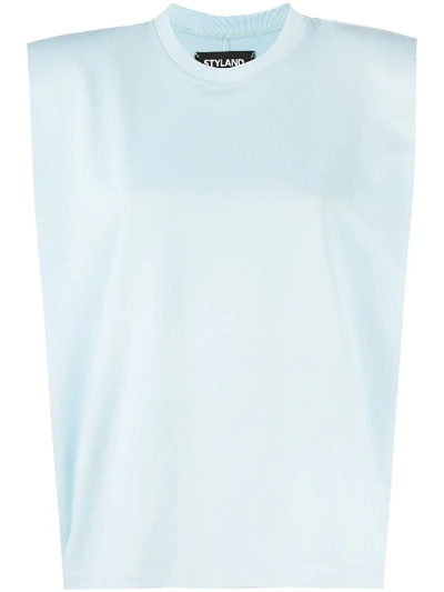 Shop Styland Structured Sleeveless Top In Blue