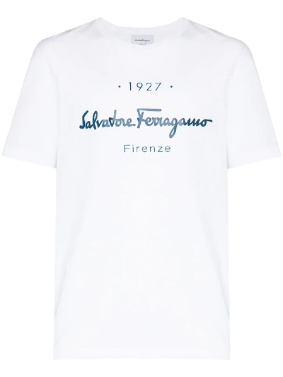Shop Ferragamo Logo-print T-shirt In White