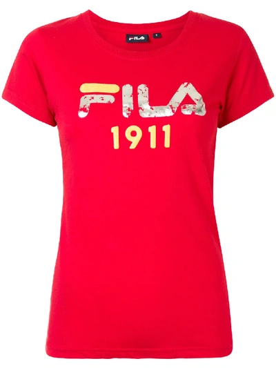 Shop Fila Logo Print T-shirt In Red