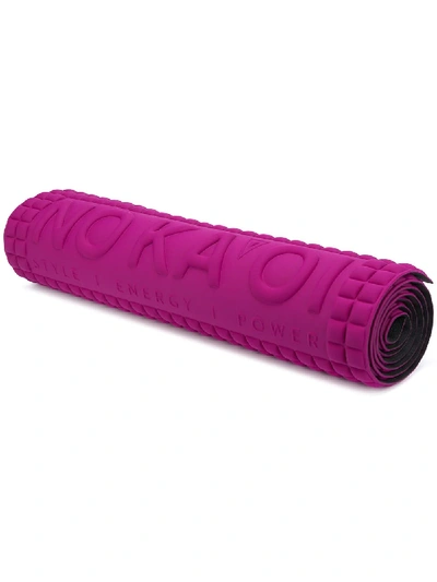 Shop No Ka'oi Debossed-logo Yoga Mat In Pink