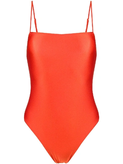 Shop Mc2 Saint Barth Stretch-jersey Swimsuit In Orange