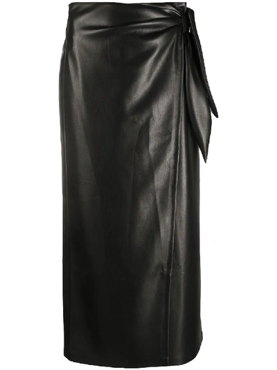 Shop Nanushka Midi Tie-up Skirt In Black
