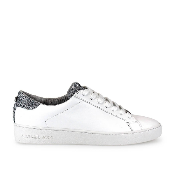 michael kors white and silver sneakers