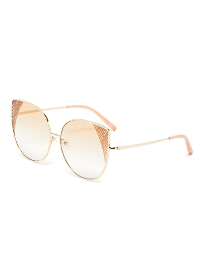 Shop Matthew Williamson Metal Frame Cat Eye Sunglasses In Metallic