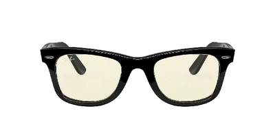Ray Ban Sunglasses  Wayfarer Clear Evolve - Shiny Black Frame Grey Lenses 54-18 In Clear Photochromic Grey