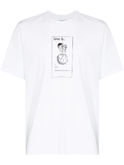 Shop Vetements Love Is Green T-shirt In White