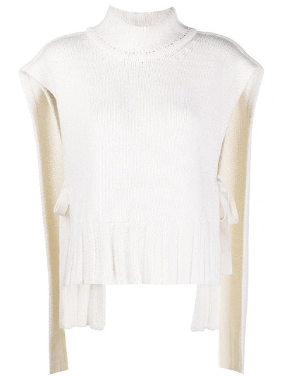 Shop Eudon Choi Tie-side Roll Neck Sweater Vest In White