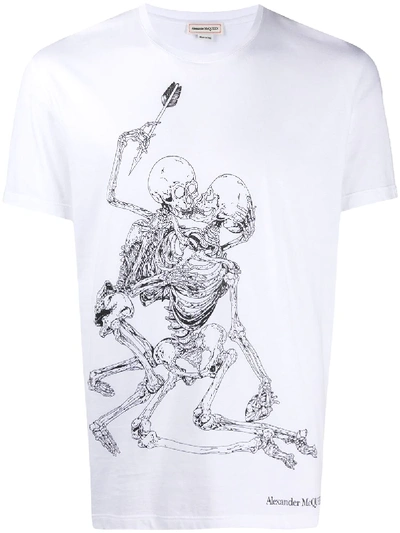 Shop Alexander Mcqueen Skeleton-print T-shirt In White
