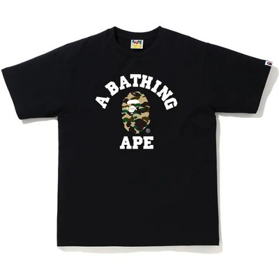 Pre-owned Bape 1st Camo College T-shirt Black/yellow