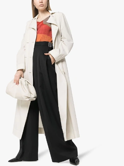 Shop Jw Anderson Buckled Wide Leg Trousers In Black