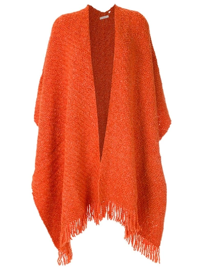 Shop Osklen Wool Poncho In Orange