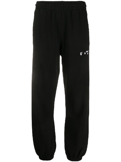 Shop Off-white Logo-print Tapered Track Pants In Black