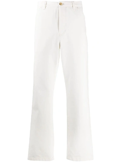 Shop Acne Studios High-waist Straight-leg Jeans In White