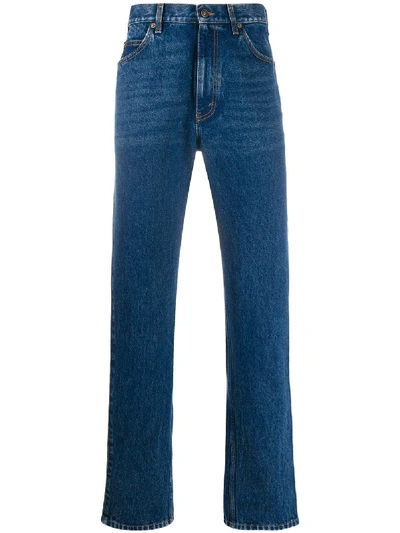 Shop Gucci Sylvie Web Detail Bootcut Jeans In Blue