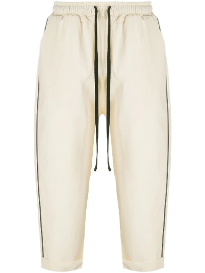 Shop Alchemy Drawstring Cropped Trousers In Neutrals