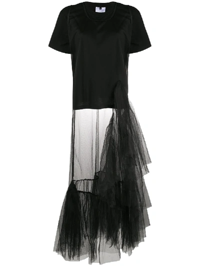 Shop Alchemy Tulle-layered T-shirt In Black