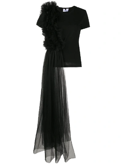 Shop Alchemy Draped Tulle Layer T-shirt In Black