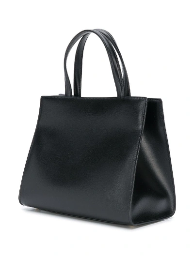 Shop Ferragamo Vara Leather Handbag In Black