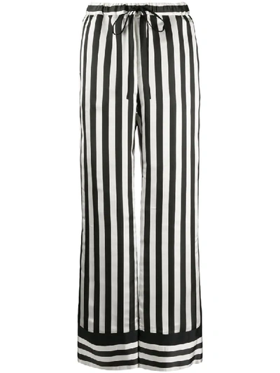 Shop Ports 1961 Striped Wide-leg Trousers In Black